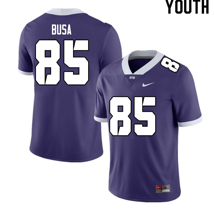 Youth #85 Nick Busa TCU Horned Frogs College Football Jerseys Sale-Purple